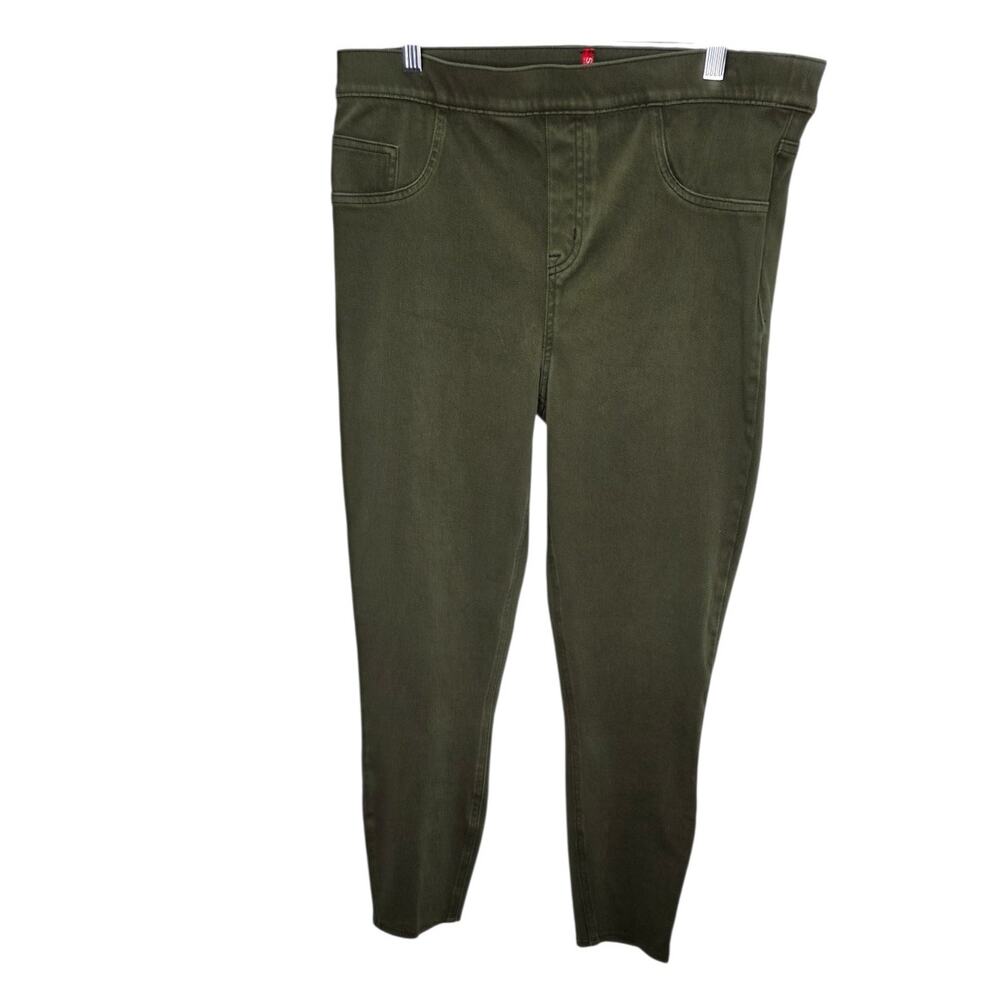 Spanx Od Green Stretch Fabric Jean-ish Leggings Jeggings Pants Women's Size XL
